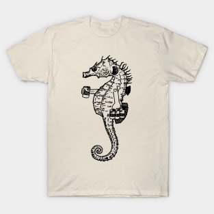 Seahorse Drinking Beer T-Shirt